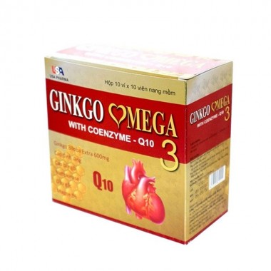 Ginkgo Biloba Q10 600 мг для улучшения мозговой деятельности с Omega 3 (100 шт)