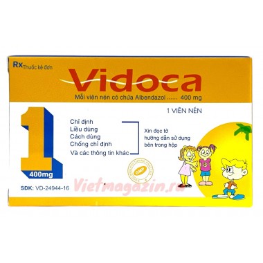 Таблетки альбендазол 400 мг Vidoca 1 (1 шт)