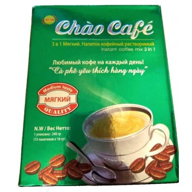 Растворимый кофе Chao Cafe "3 в 1" (Упаковка 15 пакетиков)