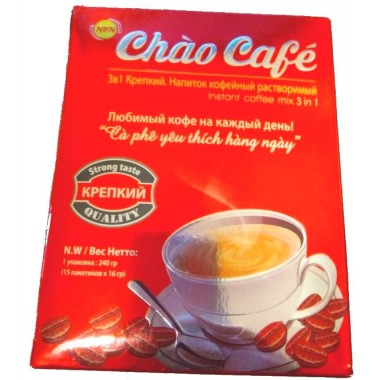 Растворимый кофе Chao Cafe "3 в 1" Strong  (Упаковка 15 пакетиков)