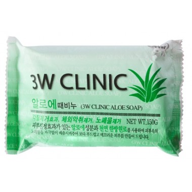 3W Clinic Aloe Vera Soap - высокоэффективное мыло из Кореи (150 гр)