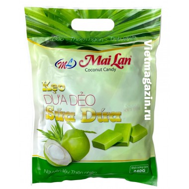 Вьетнамские кокосовые конфеты Mai Lan La Dua (240 гр)